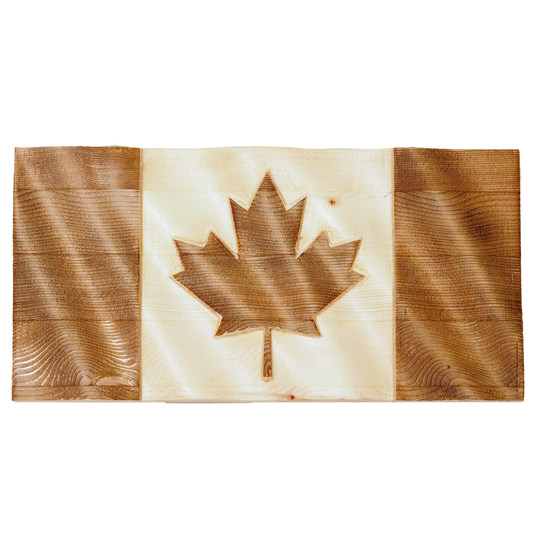 Carved Canadian Flag